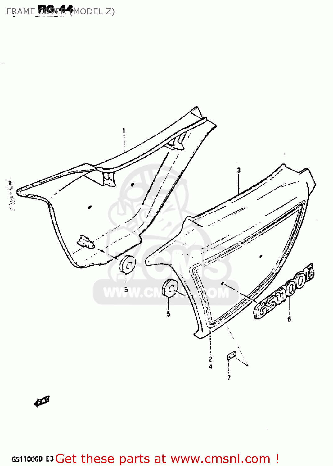 FRAME COVER (MODEL Z) GS1100G 1982 (Z) GENERAL EXPORT (E01)