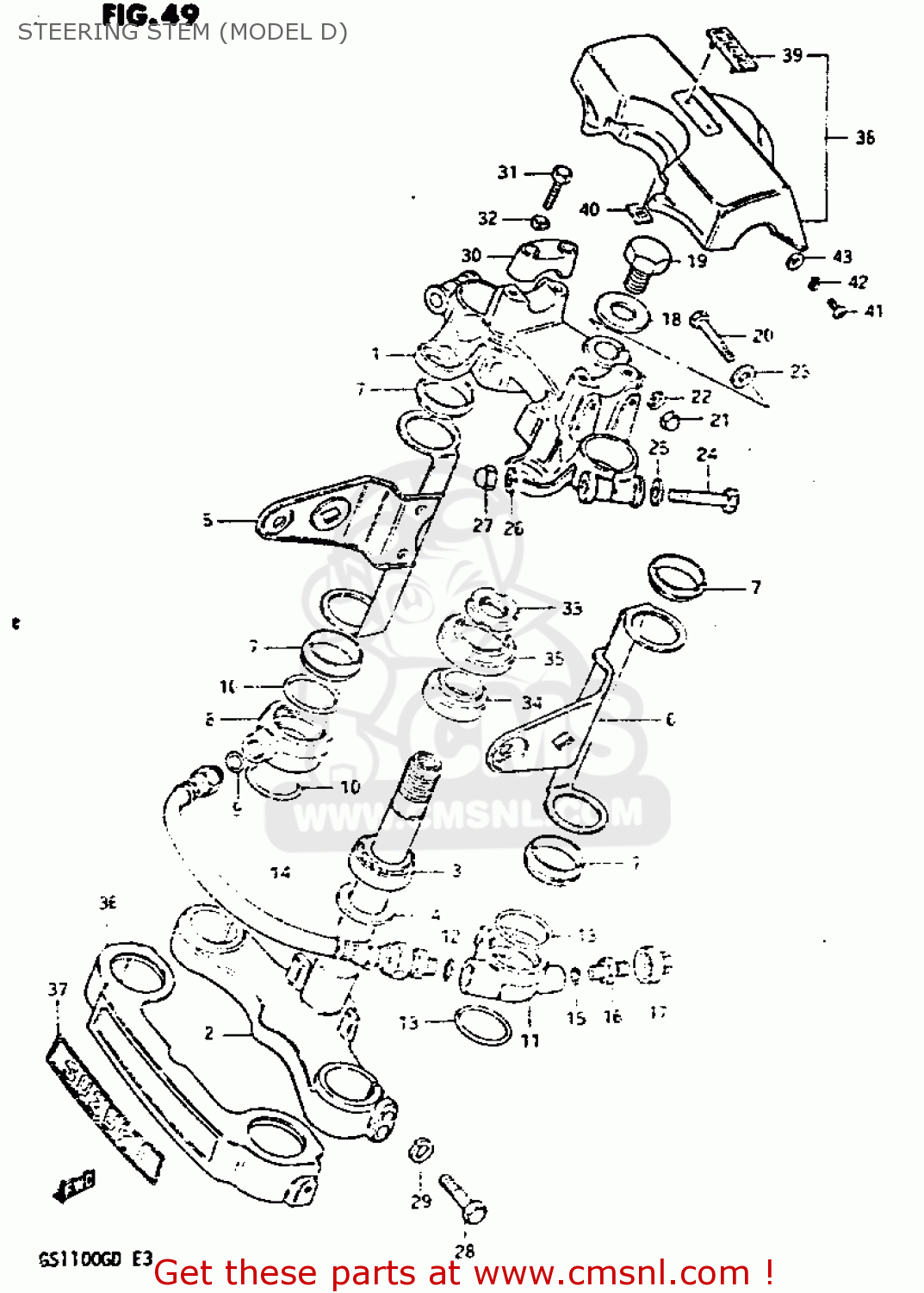 STEERING STEM (MODEL D) GS1100G 1982 (Z) GENERAL EXPORT (E01)