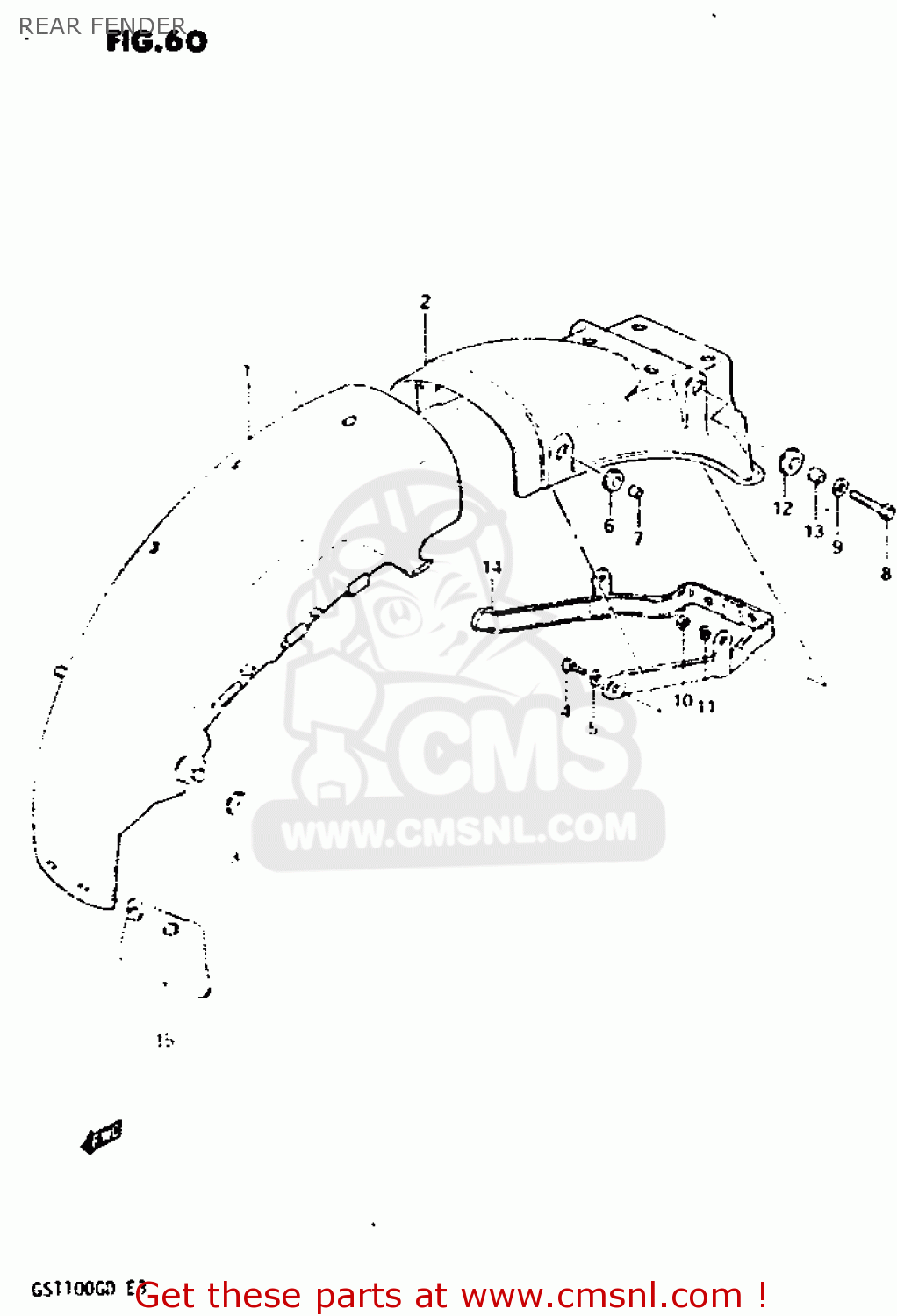 REAR FENDER GS1100G 1982 (Z) GENERAL EXPORT (E01)