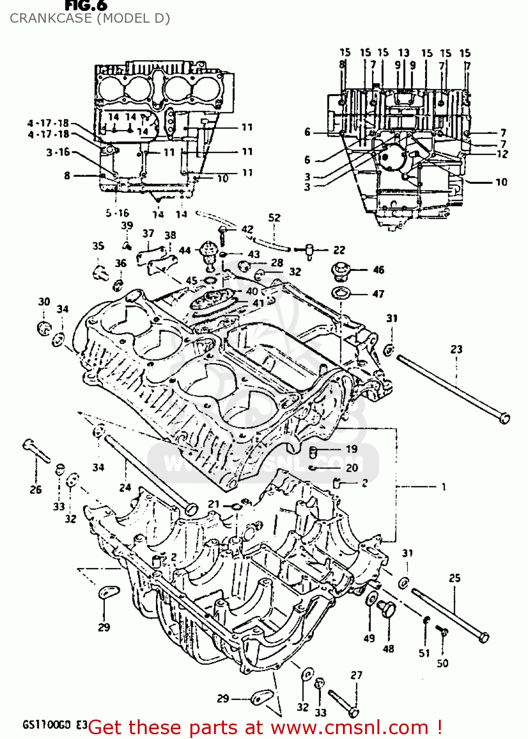 CRANKCASE (MODEL D) GS1100G 1982 (Z) GENERAL EXPORT (E01)