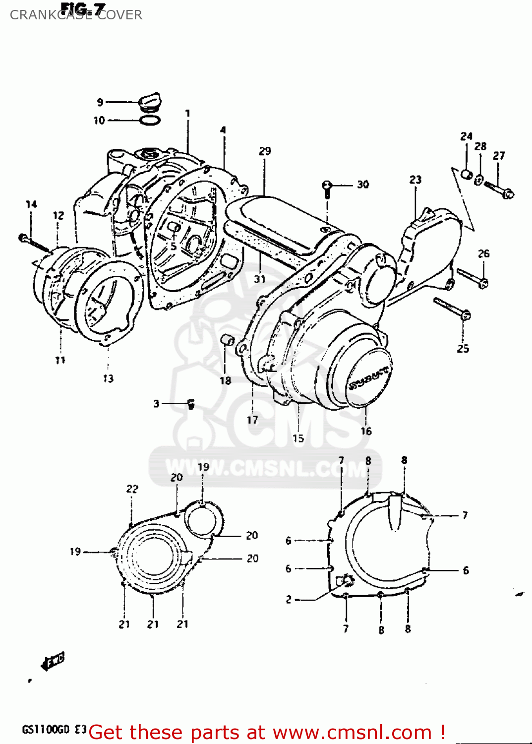 CRANKCASE COVER GS1100G 1982 (Z) GENERAL EXPORT (E01)