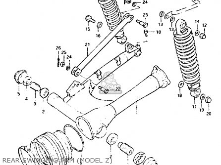 REAR SWINGING ARM (MODEL Z) - GS1100G 1982 (Z) GENERAL EXPORT (E01)