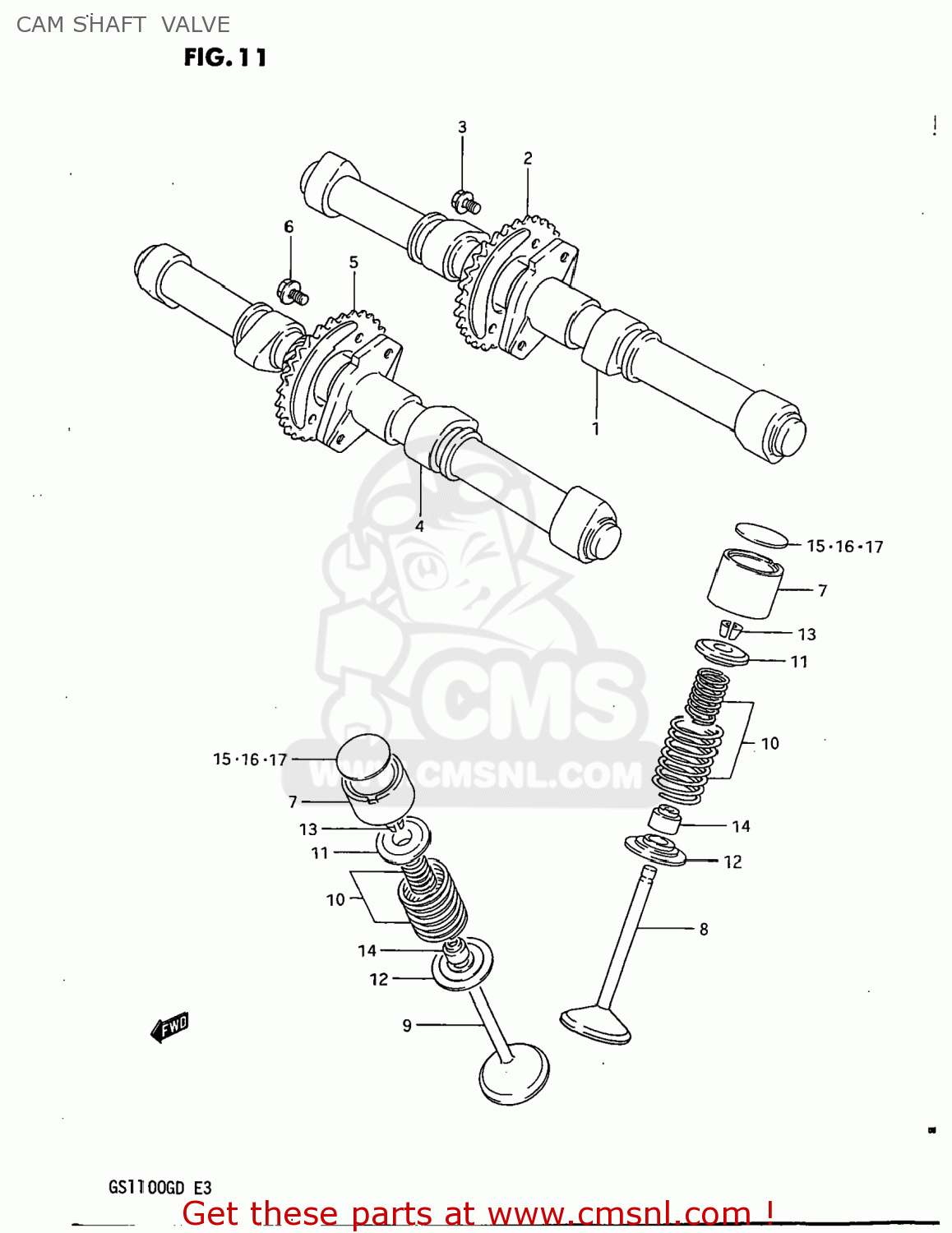 CAM SHAFT  VALVE GS1100G 1982 (Z) USA (E03)