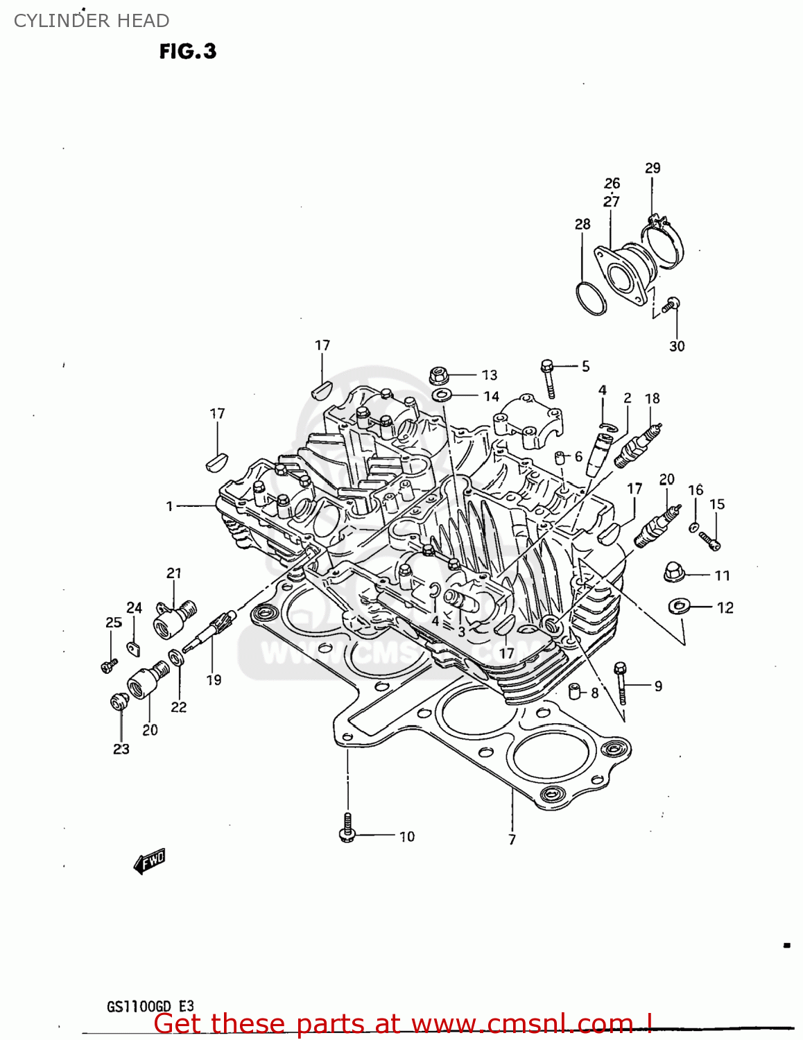 CYLINDER HEAD GS1100G 1982 (Z) USA (E03)