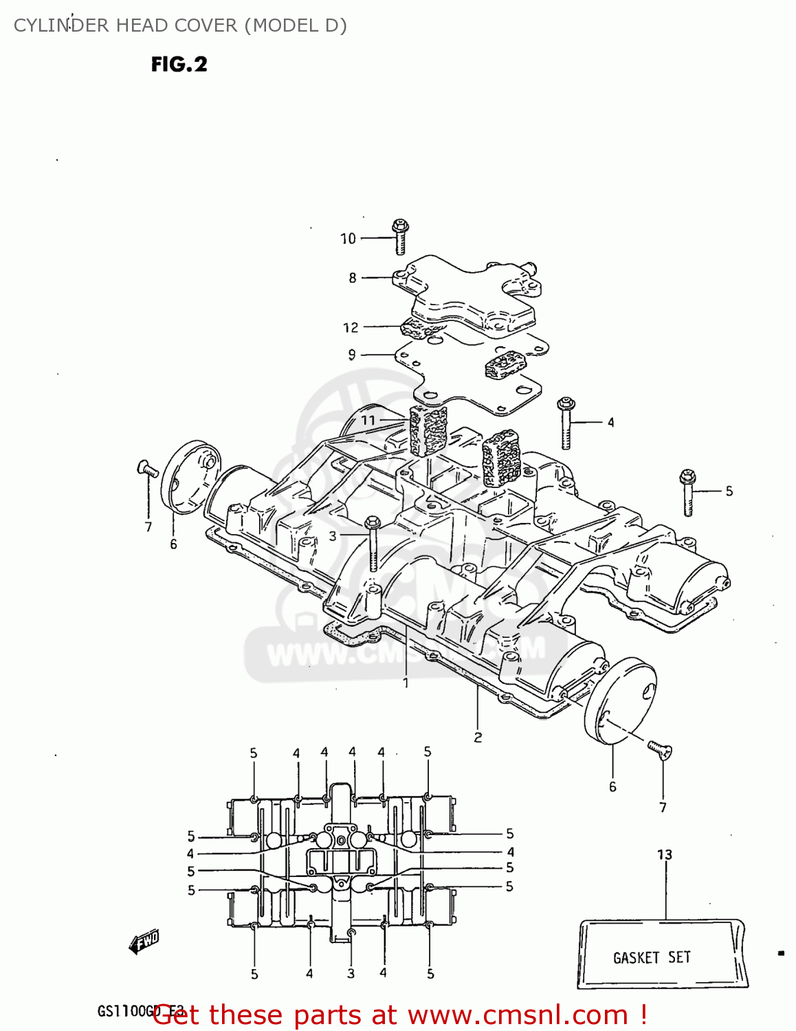 CYLINDER HEAD COVER (MODEL D) GS1100G 1982 (Z) USA (E03)