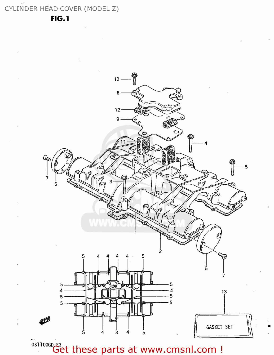 CYLINDER HEAD COVER (MODEL Z) GS1100G 1982 (Z) USA (E03)