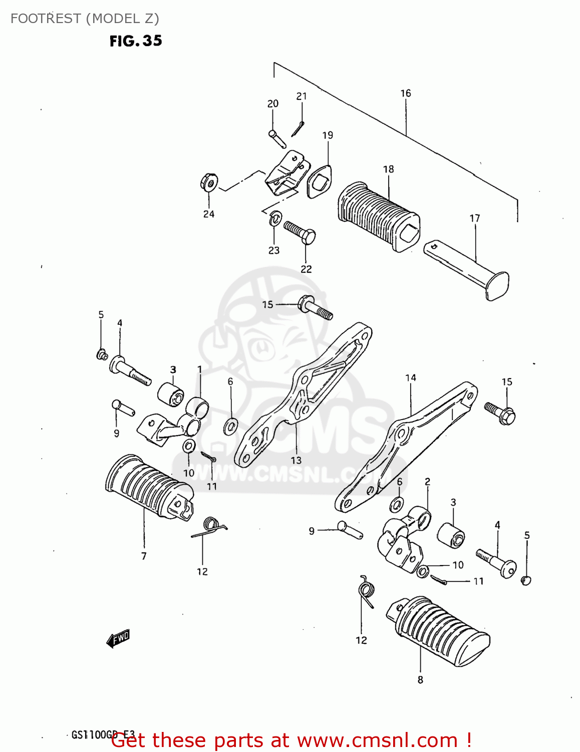FOOTREST (MODEL Z) GS1100G 1982 (Z) USA (E03)