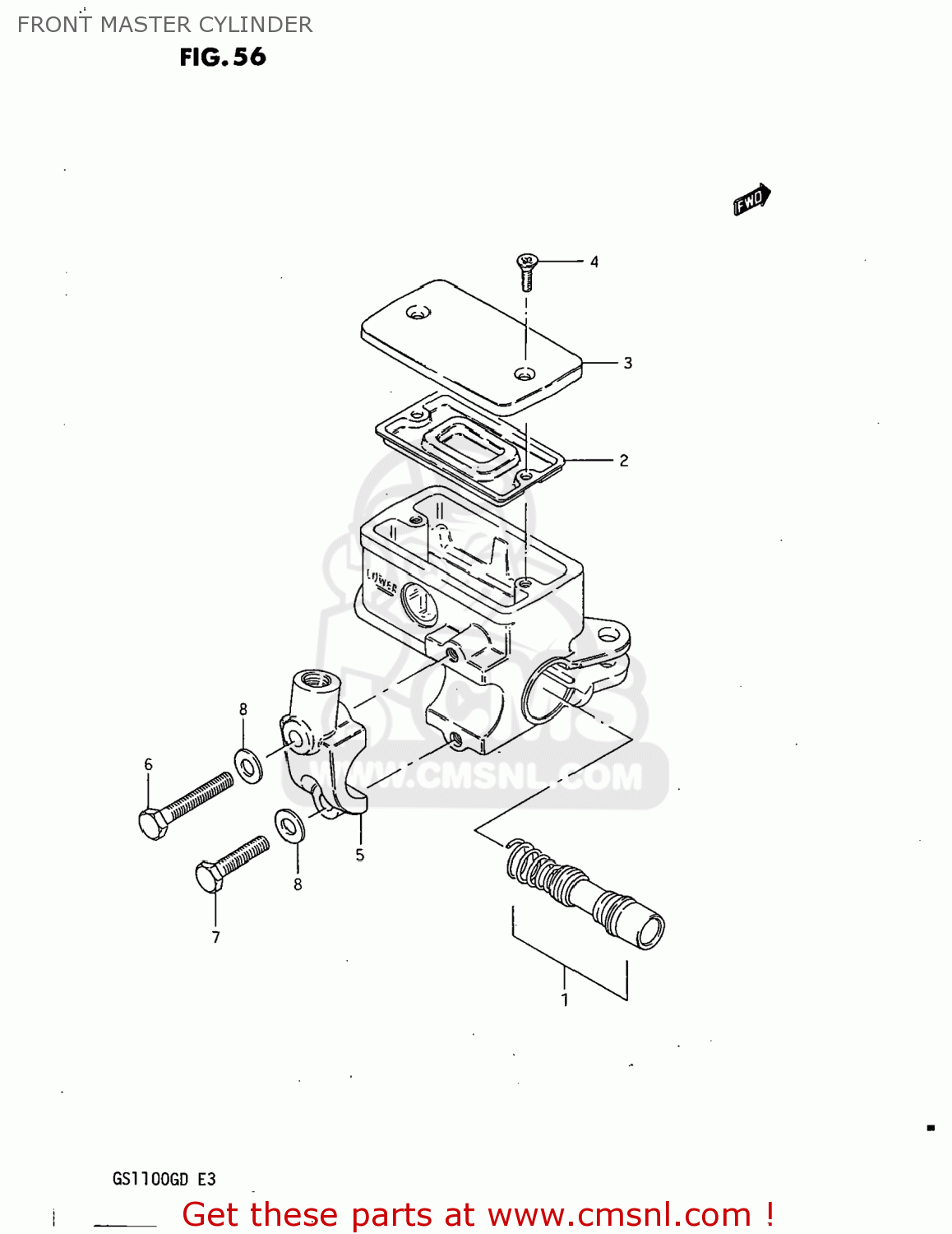 FRONT MASTER CYLINDER GS1100G 1982 (Z) USA (E03)