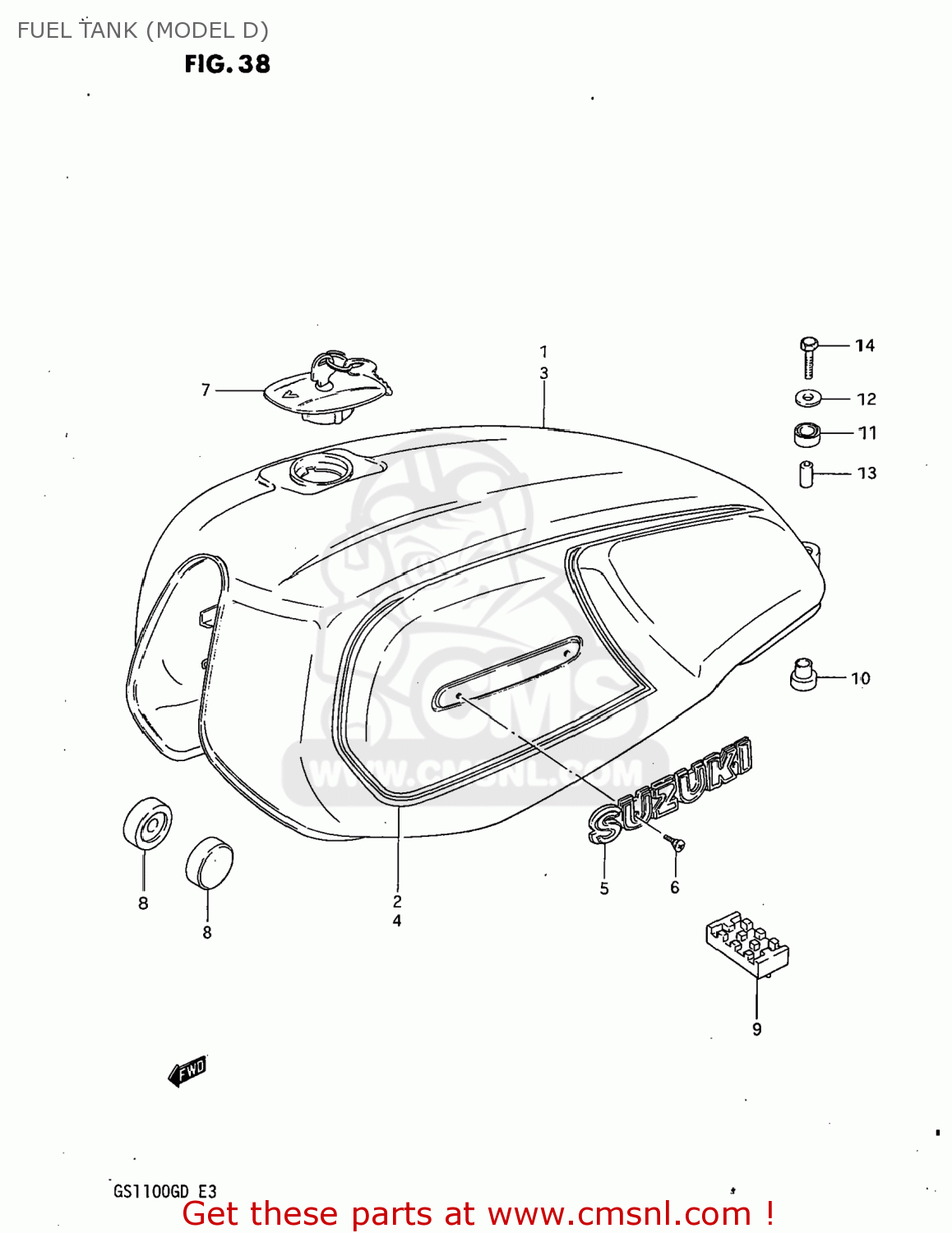 FUEL TANK (MODEL D) GS1100G 1982 (Z) USA (E03)