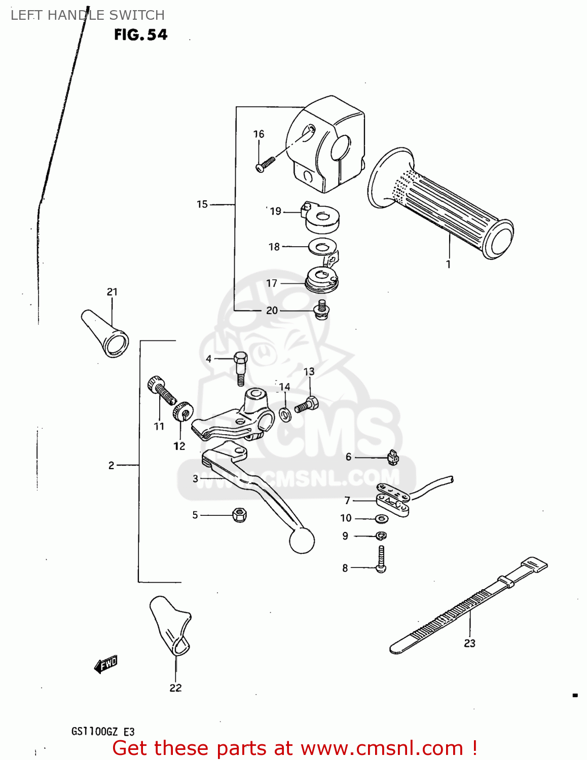 LEFT HANDLE SWITCH GS1100G 1982 (Z) USA (E03)