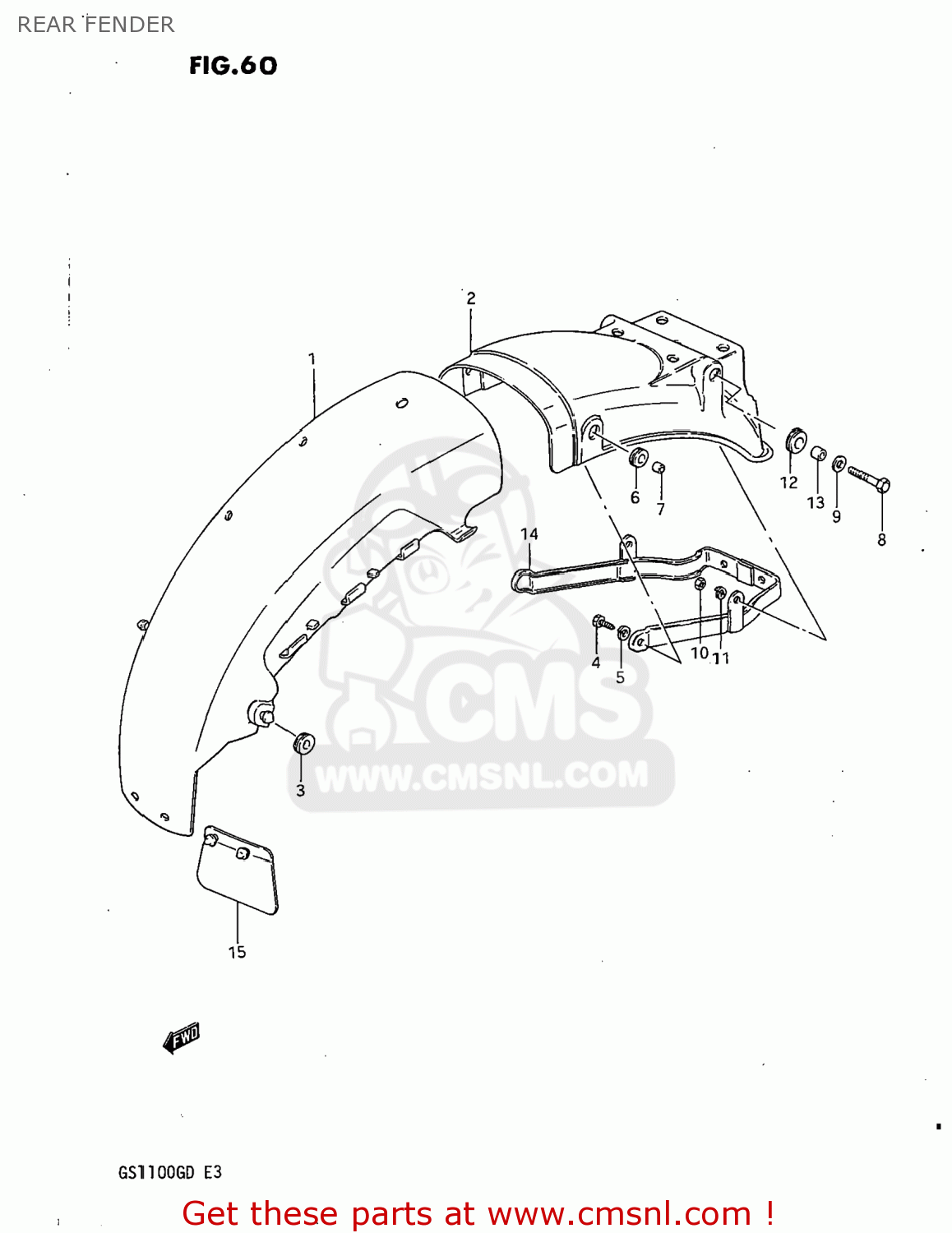 REAR FENDER GS1100G 1982 (Z) USA (E03)