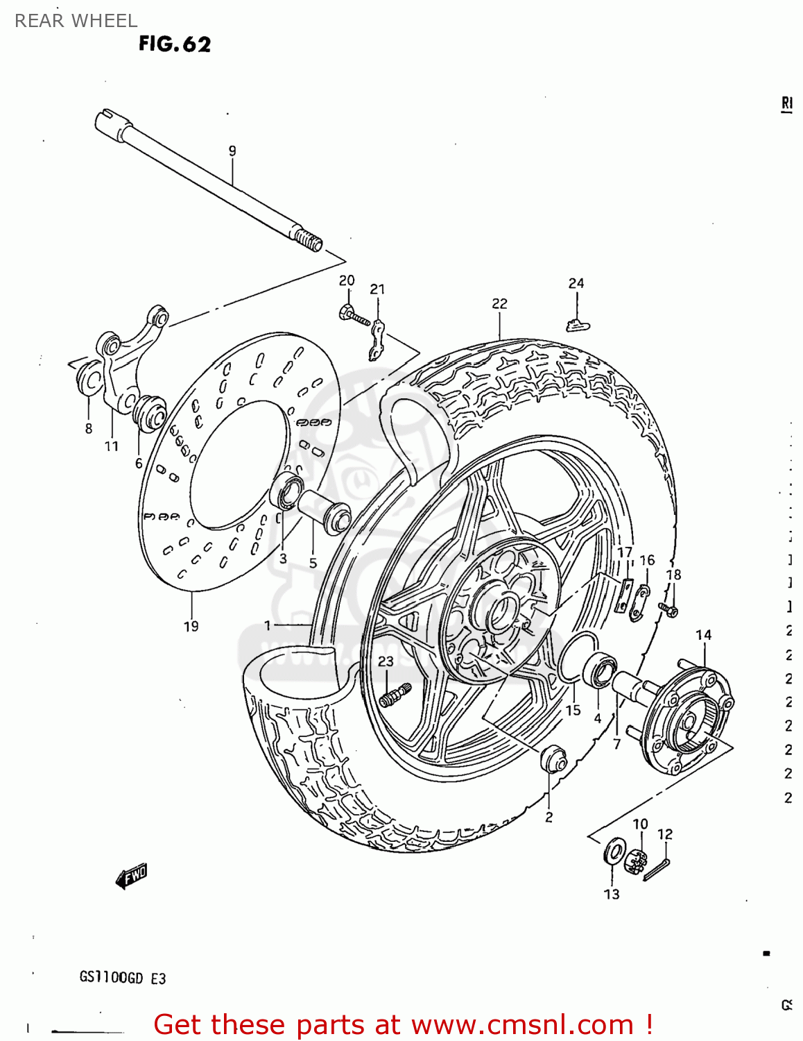 REAR WHEEL GS1100G 1982 (Z) USA (E03)