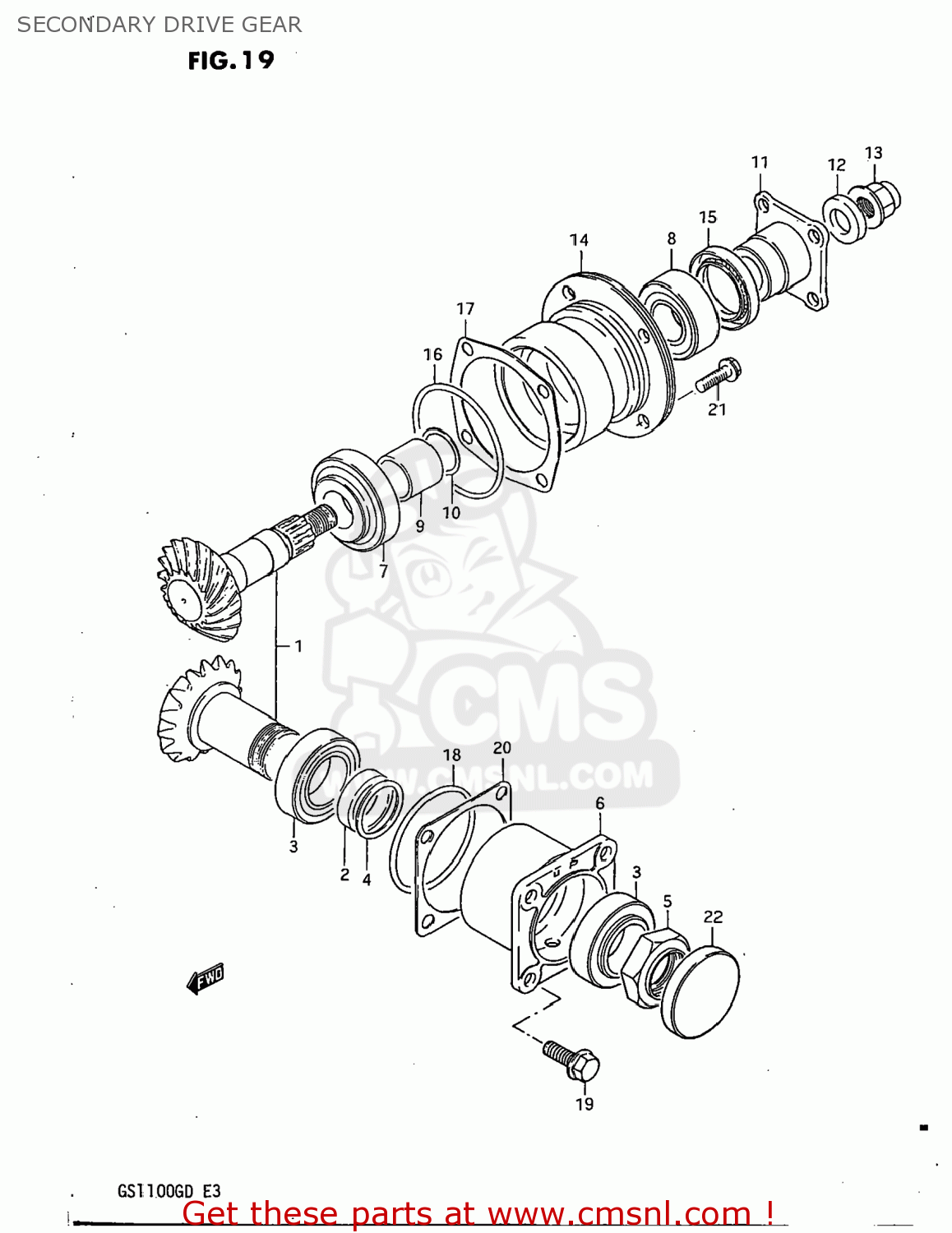 SECONDARY DRIVE GEAR GS1100G 1982 (Z) USA (E03)