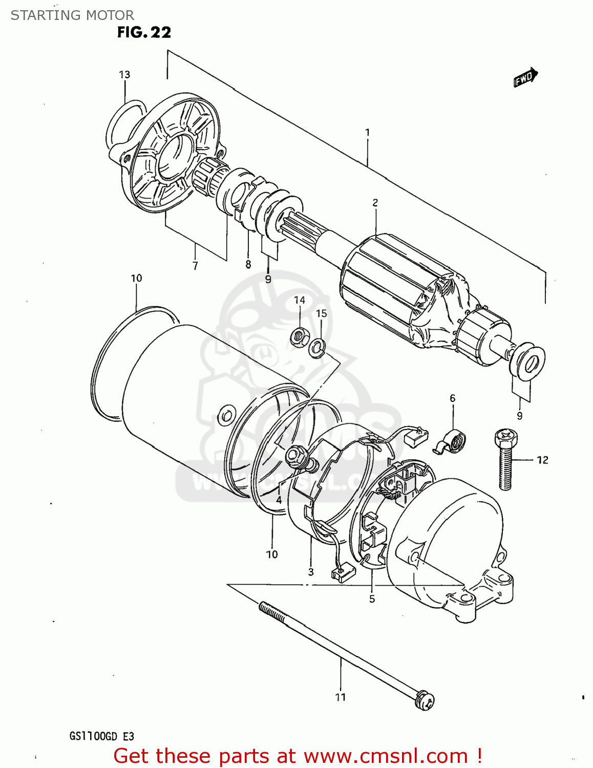 STARTING MOTOR GS1100G 1982 (Z) USA (E03)