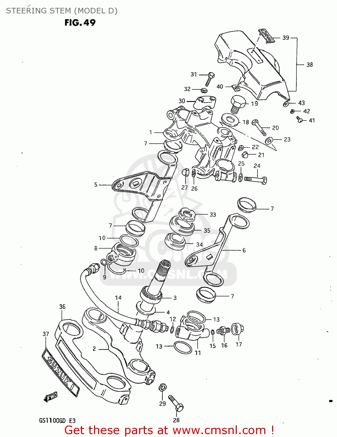 STEERING STEM (MODEL D) GS1100G 1982 (Z) USA (E03)