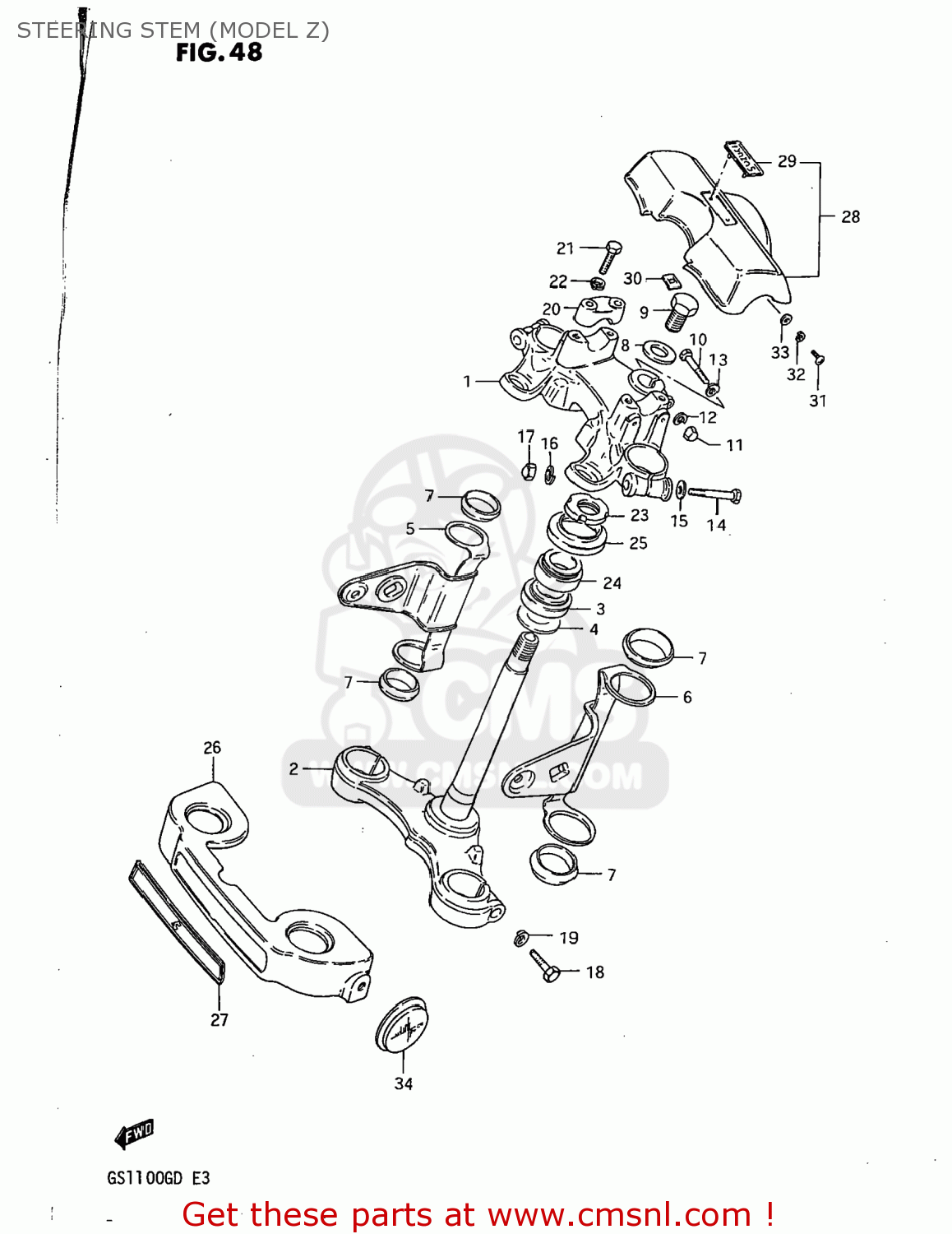 STEERING STEM (MODEL Z) GS1100G 1982 (Z) USA (E03)