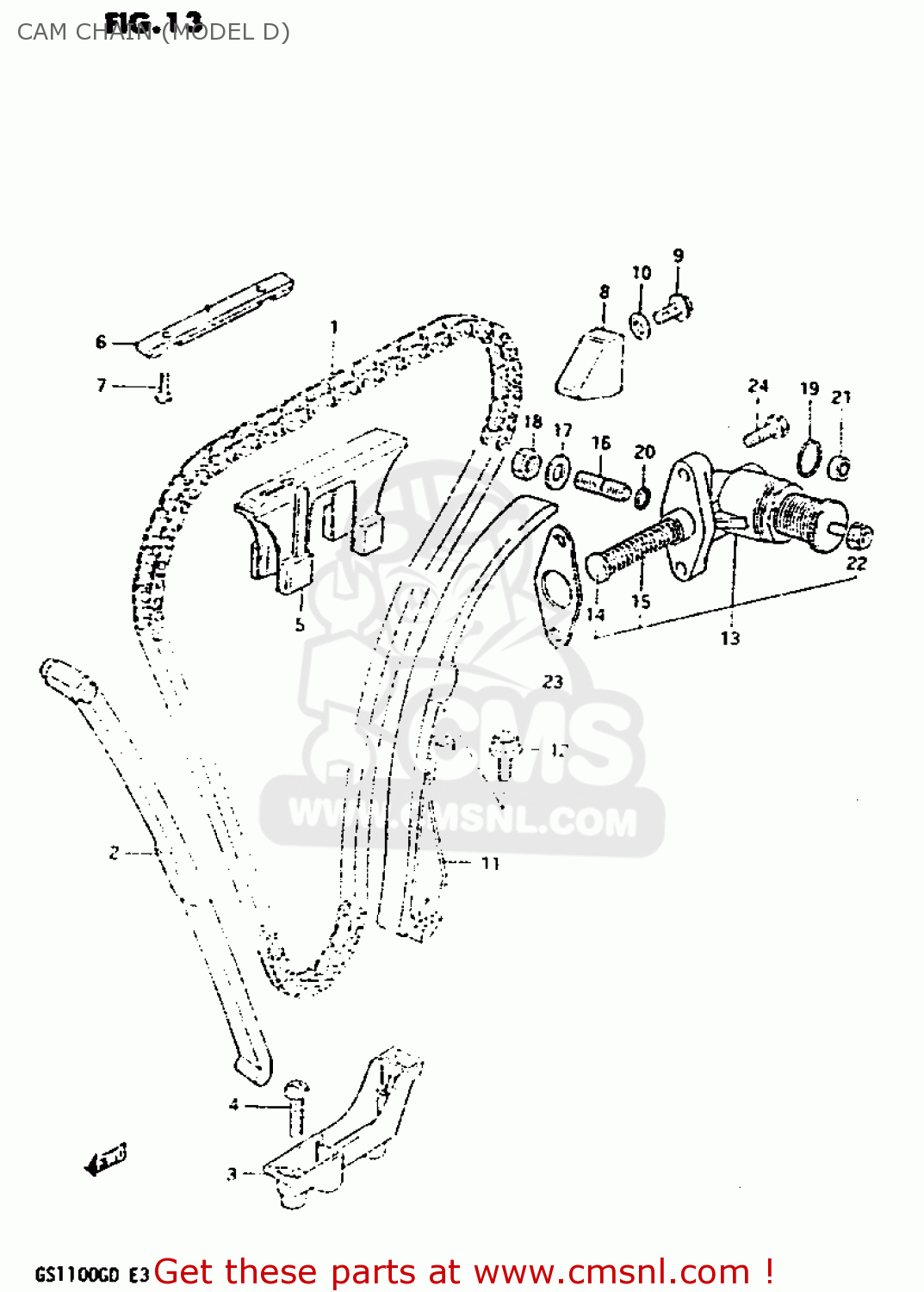 CAM CHAIN (MODEL D) GS1100G 1983 (D) GENERAL EXPORT (E01)