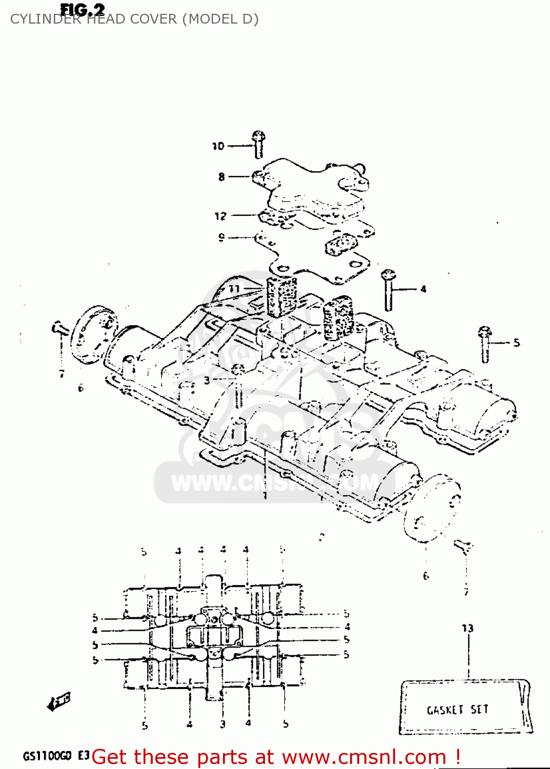 CYLINDER HEAD COVER (MODEL D) GS1100G 1983 (D) GENERAL EXPORT (E01)