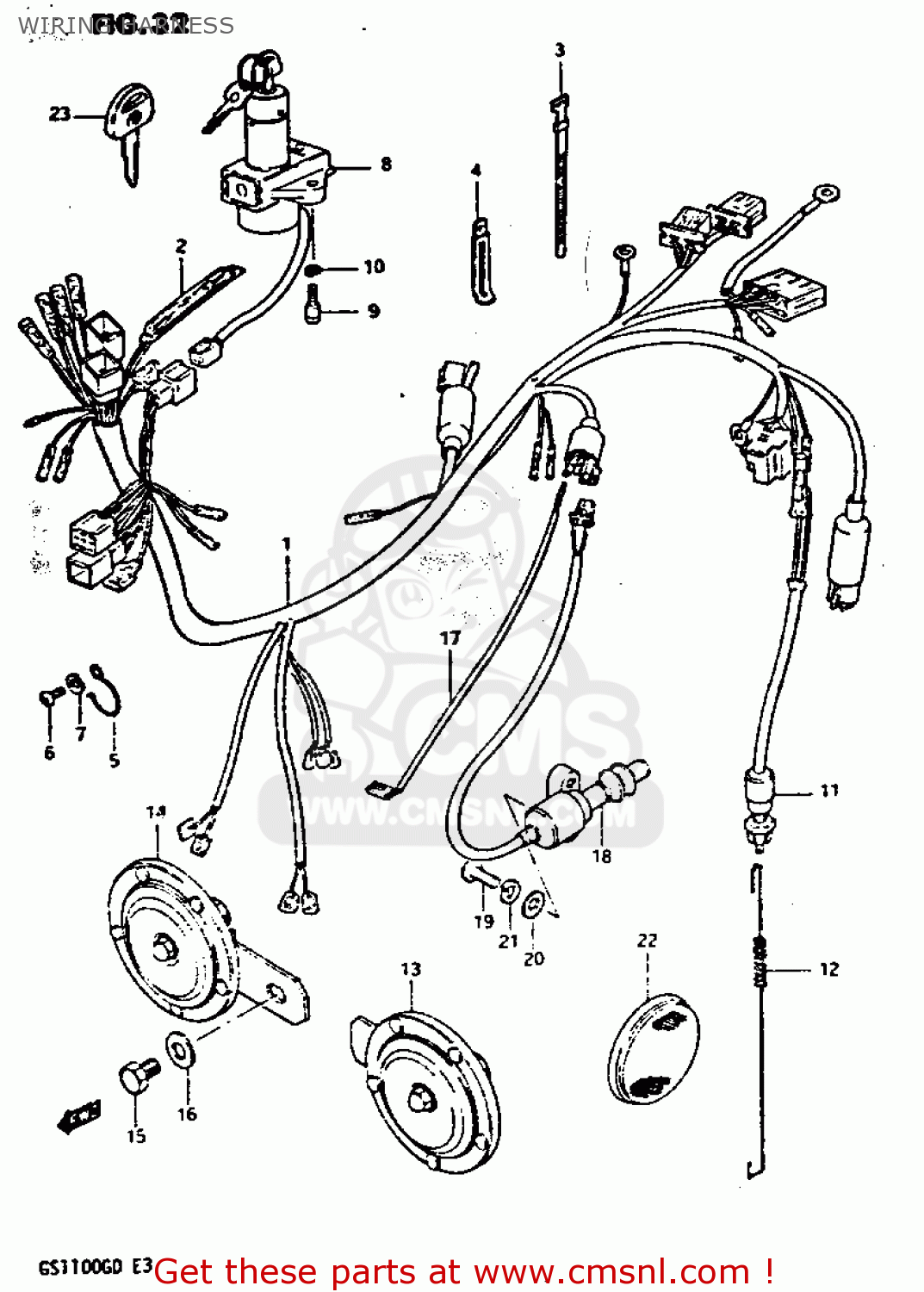 WIRING HARNESS GS1100G 1983 (D) GENERAL EXPORT (E01)