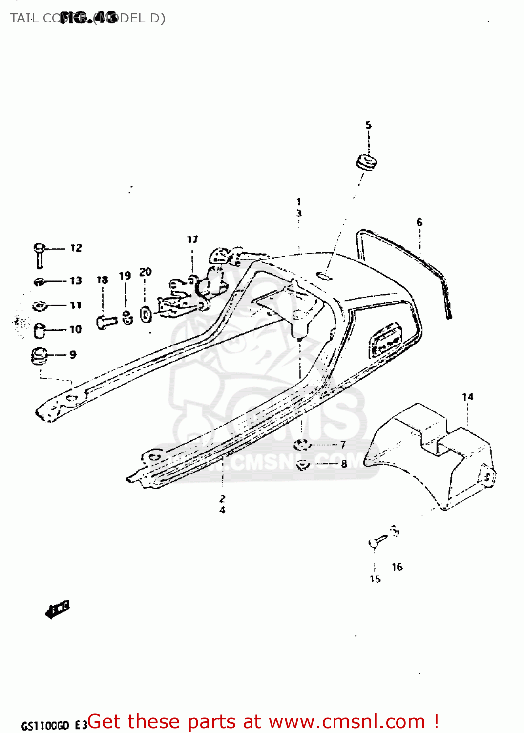 TAIL COVER (MODEL D) GS1100G 1983 (D) GENERAL EXPORT (E01)