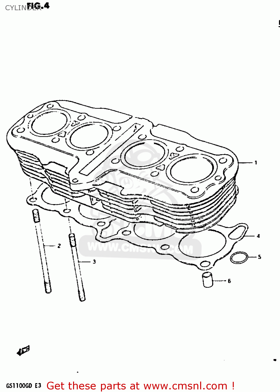 CYLINDER GS1100G 1983 (D) GENERAL EXPORT (E01)