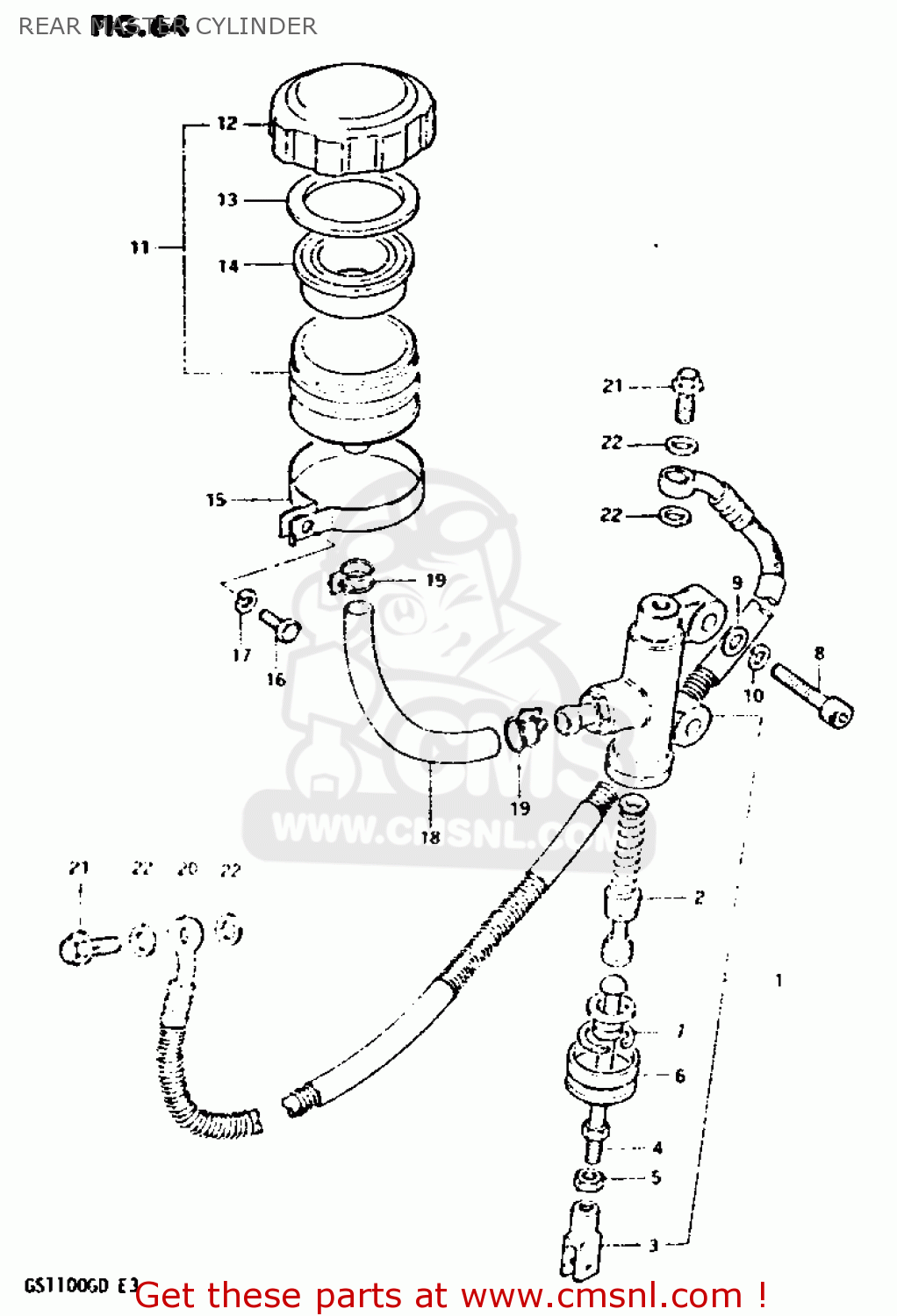 REAR MASTER CYLINDER GS1100G 1983 (D) GENERAL EXPORT (E01)