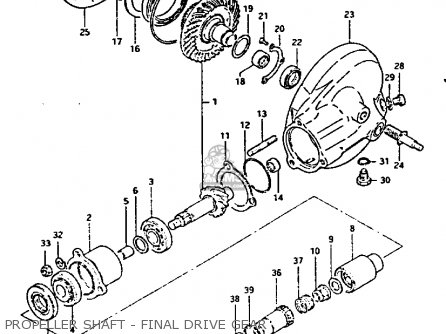 PROPELLER SHAFT - FINAL DRIVE GEAR - GS1100G 1983 (D) GENERAL EXPORT (E01)