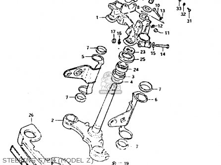 STEERING STEM (MODEL Z) - GS1100G 1983 (D) GENERAL EXPORT (E01)
