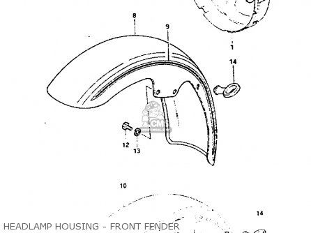 HEADLAMP HOUSING - FRONT FENDER - GS1100G 1983 (D) GENERAL EXPORT (E01)