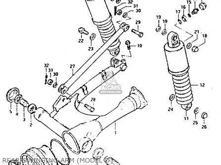 REAR SWINGING ARM (MODEL D) - GS1100G 1983 (D) GENERAL EXPORT (E01)