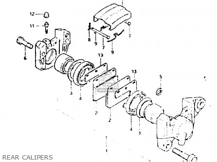 REAR CALIPERS - GS1100G 1983 (D) GENERAL EXPORT (E01)