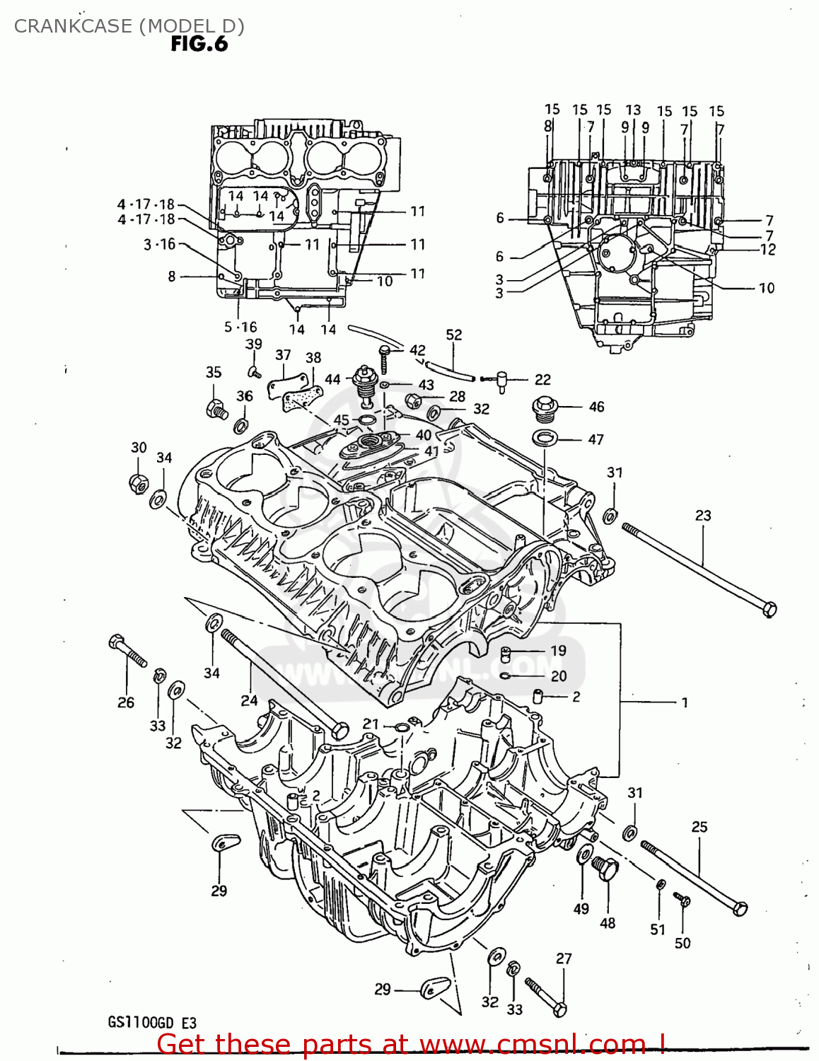 CRANKCASE (MODEL D) GS1100G 1983 (D) USA (E03)