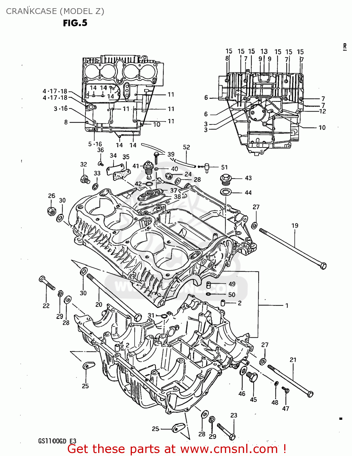 CRANKCASE (MODEL Z) GS1100G 1983 (D) USA (E03)