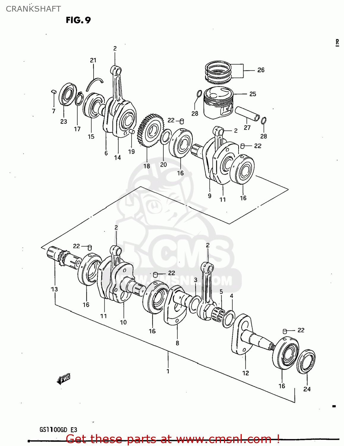CRANKSHAFT GS1100G 1983 (D) USA (E03)