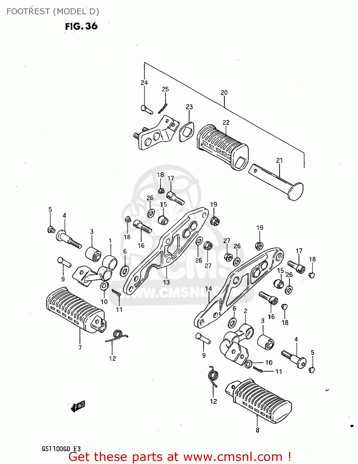 FOOTREST (MODEL D) GS1100G 1983 (D) USA (E03)