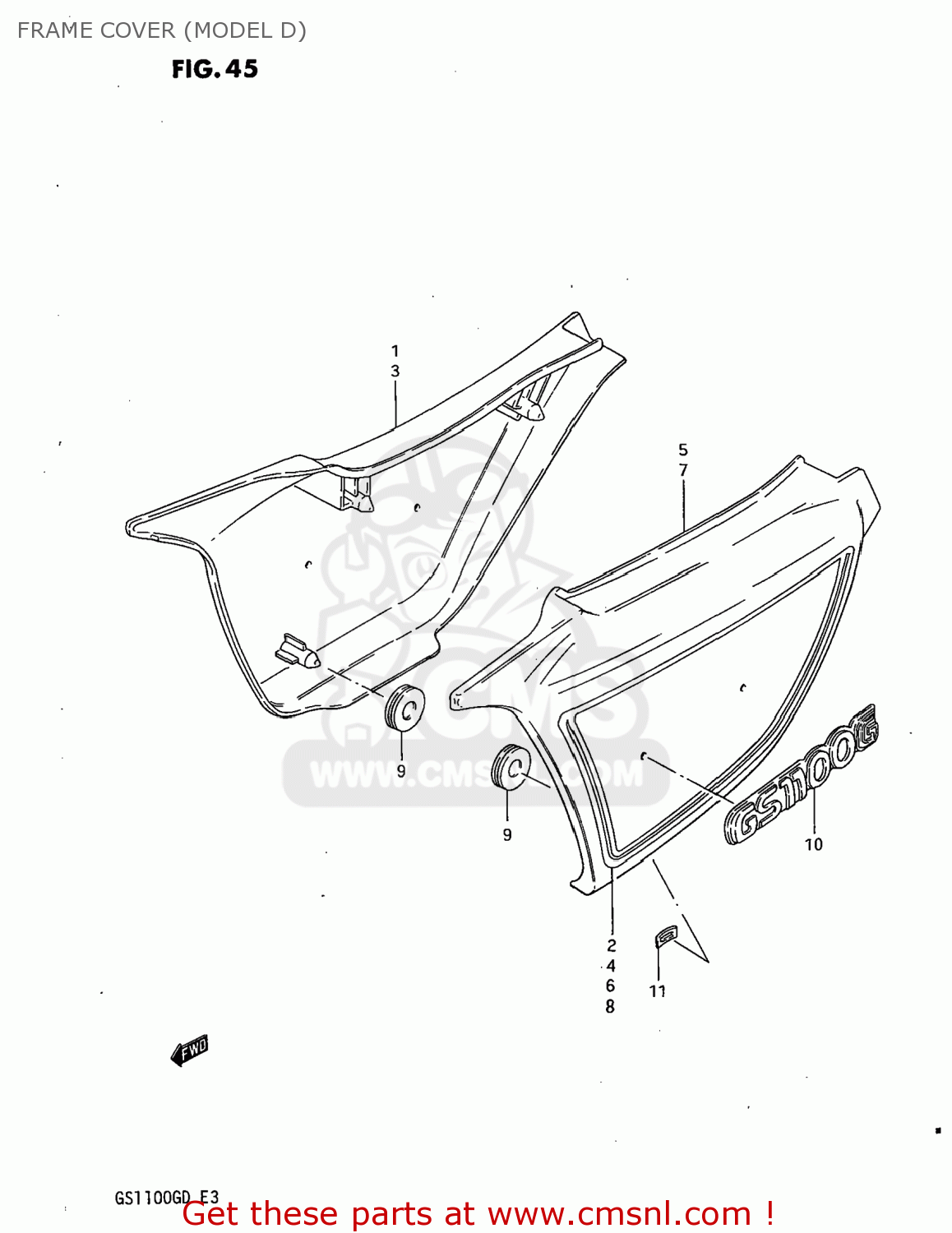 FRAME COVER (MODEL D) GS1100G 1983 (D) USA (E03)