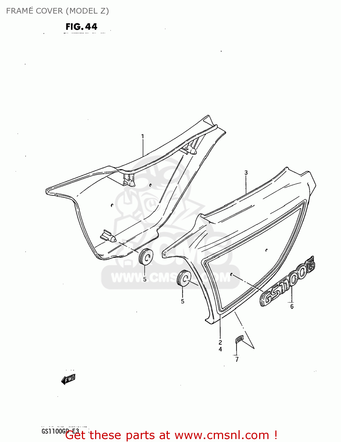 FRAME COVER (MODEL Z) GS1100G 1983 (D) USA (E03)