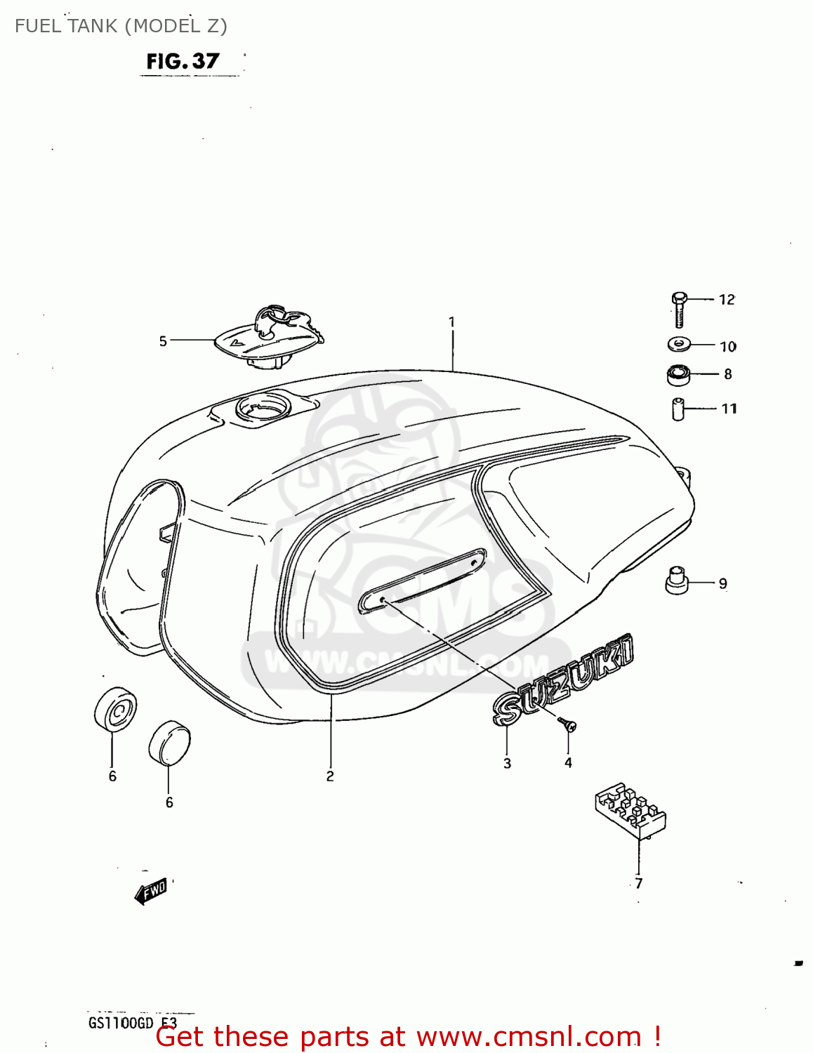 FUEL TANK (MODEL Z) GS1100G 1983 (D) USA (E03)