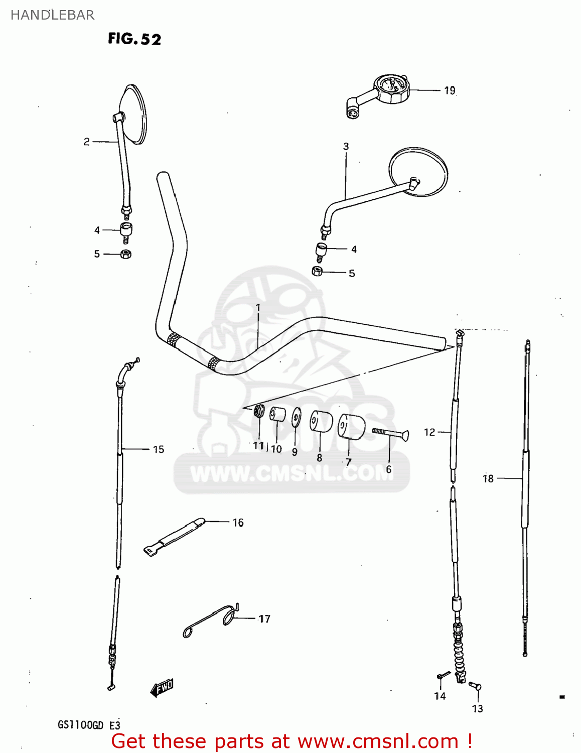 HANDLEBAR GS1100G 1983 (D) USA (E03)