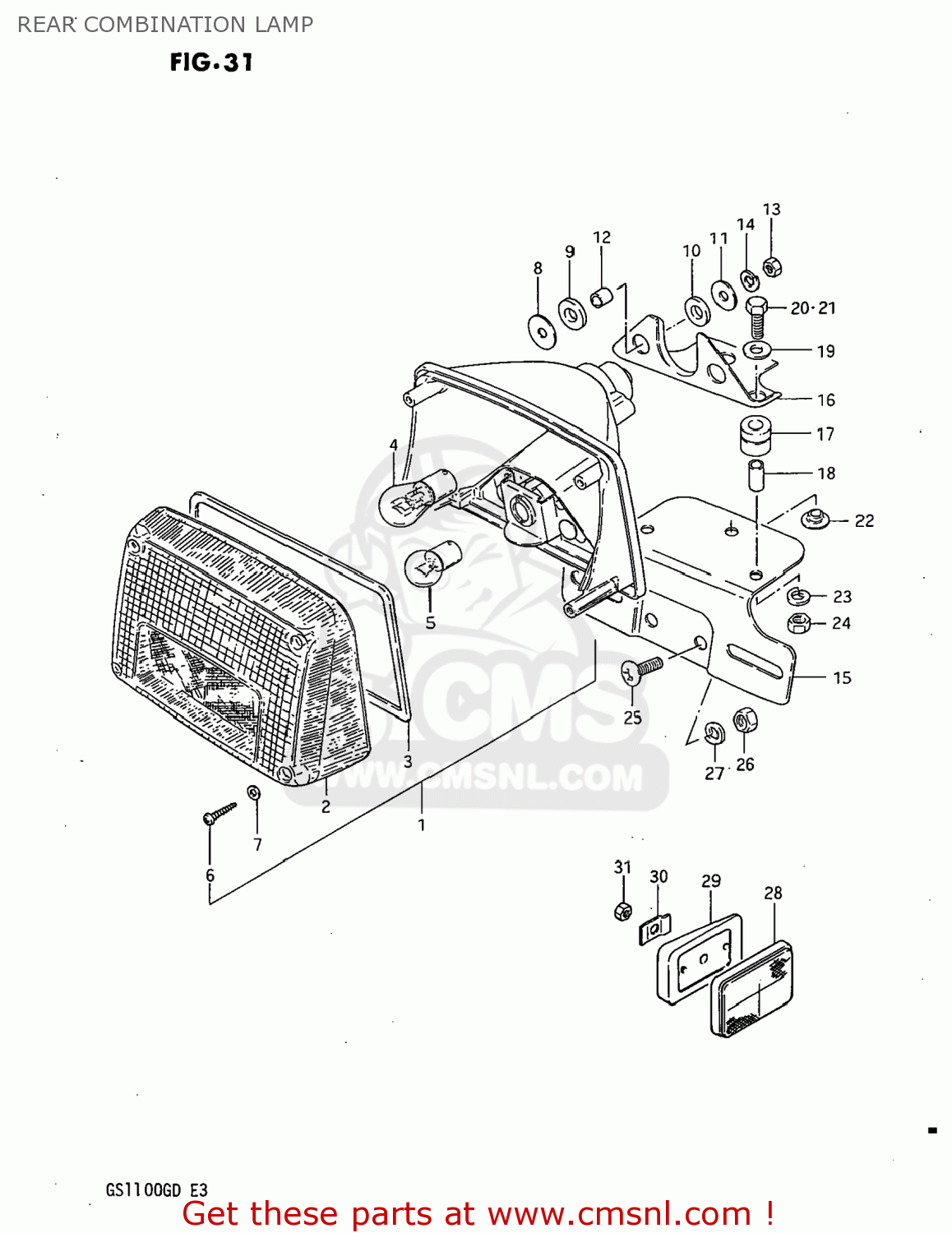 REAR COMBINATION LAMP GS1100G 1983 (D) USA (E03)