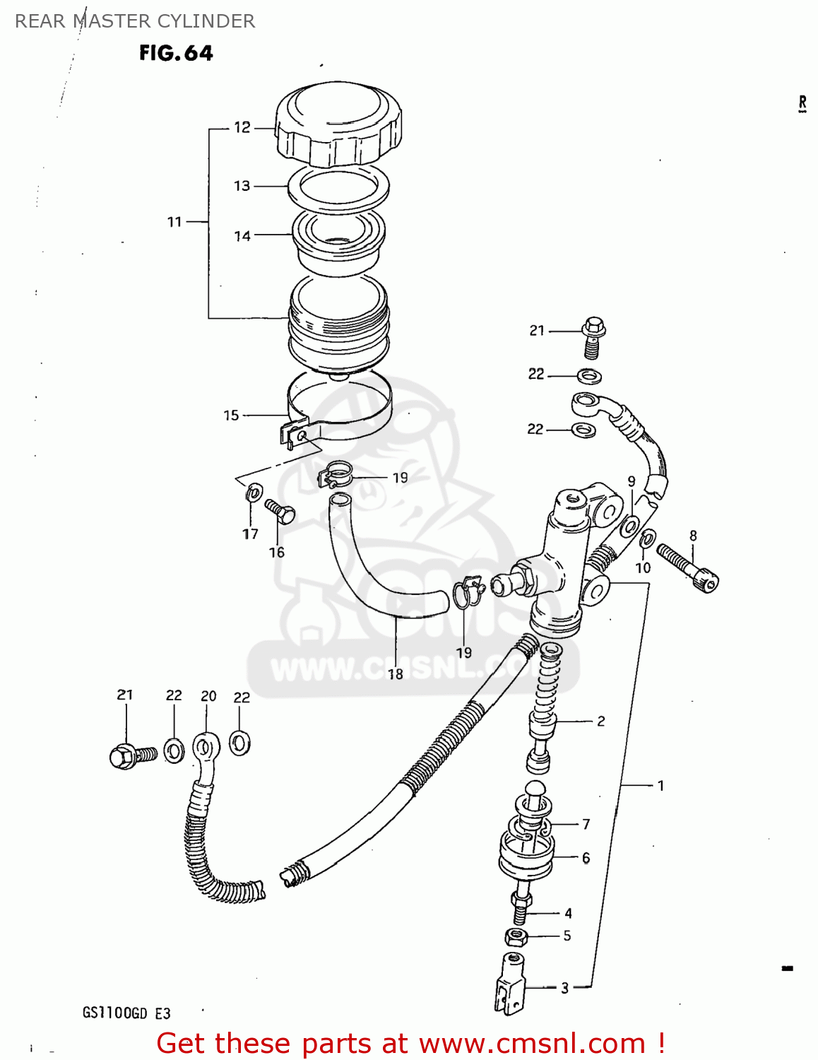 REAR MASTER CYLINDER GS1100G 1983 (D) USA (E03)