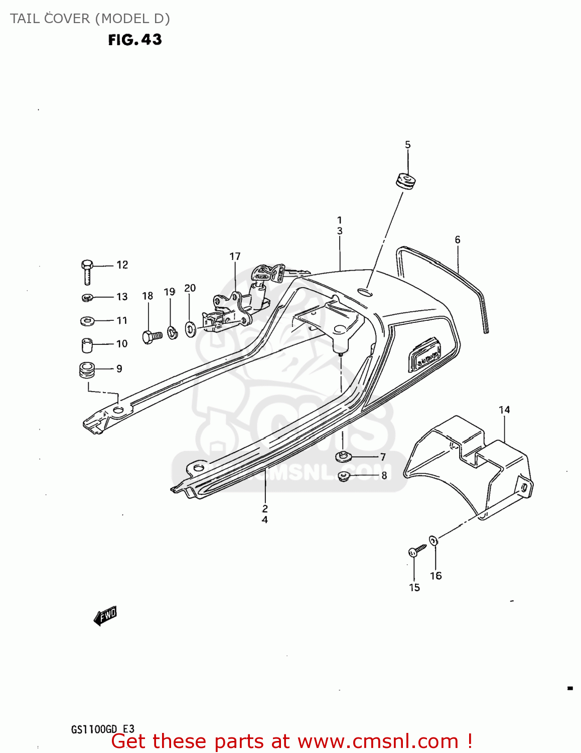 TAIL COVER (MODEL D) GS1100G 1983 (D) USA (E03)