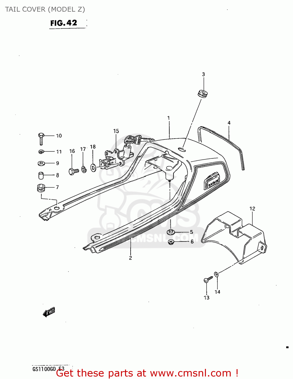 TAIL COVER (MODEL Z) GS1100G 1983 (D) USA (E03)