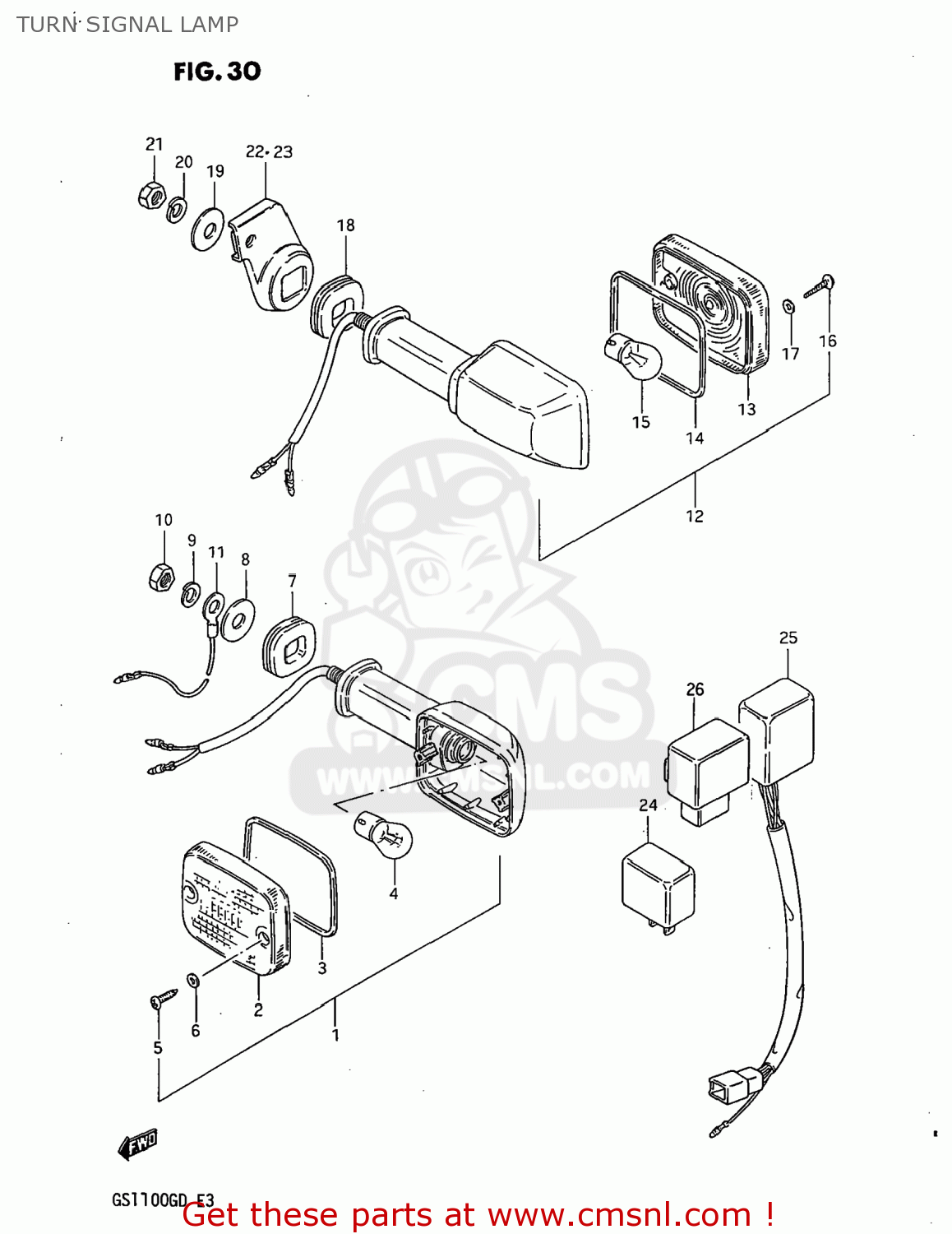 TURN SIGNAL LAMP GS1100G 1983 (D) USA (E03)