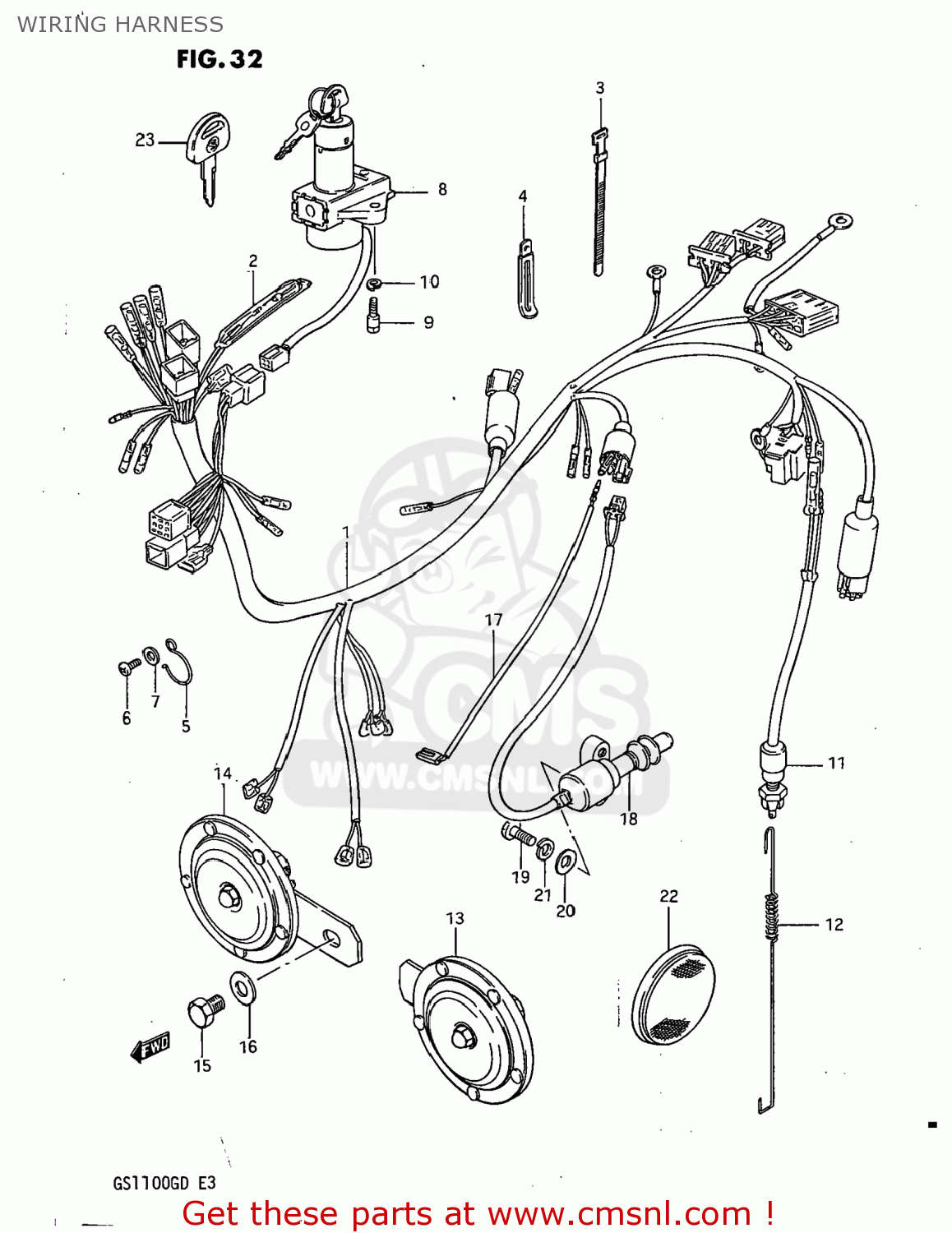 WIRING HARNESS GS1100G 1983 (D) USA (E03)