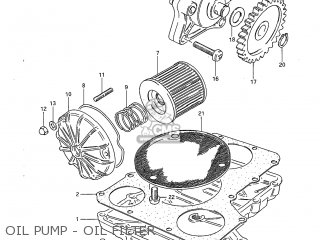 OIL PUMP - OIL FILTER - GS1100G 1983 (D) USA (E03)
