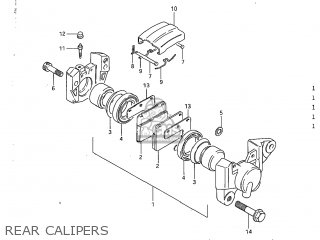 REAR CALIPERS - GS1100G 1983 (D) USA (E03)