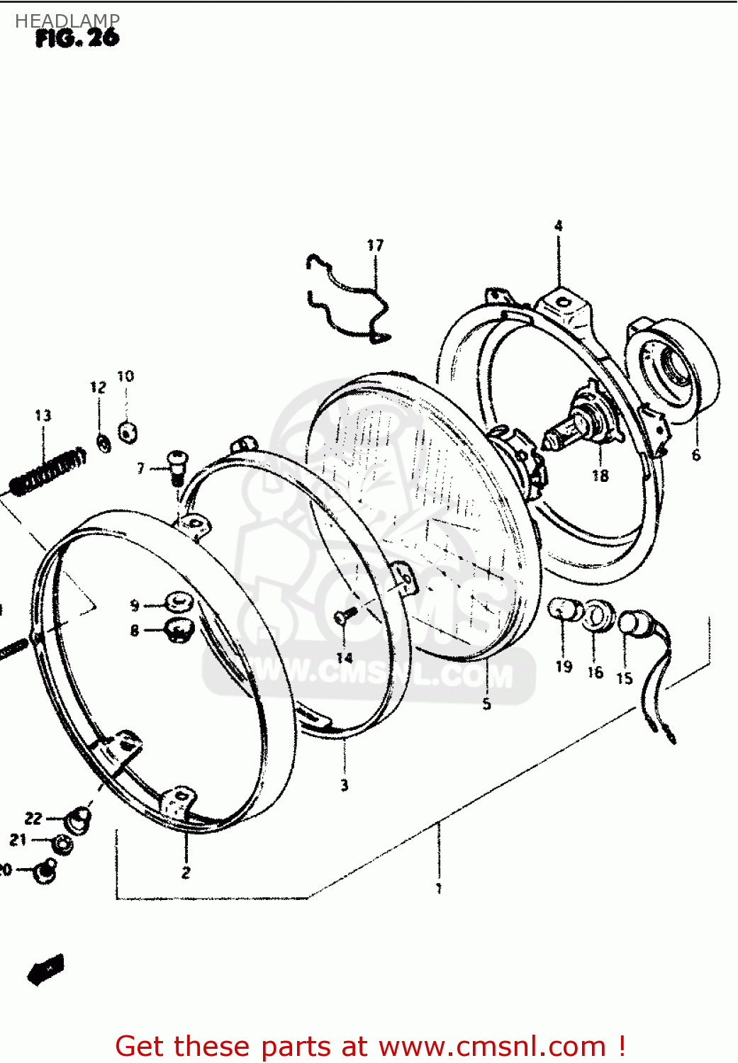 Retainer headlamp suzuki