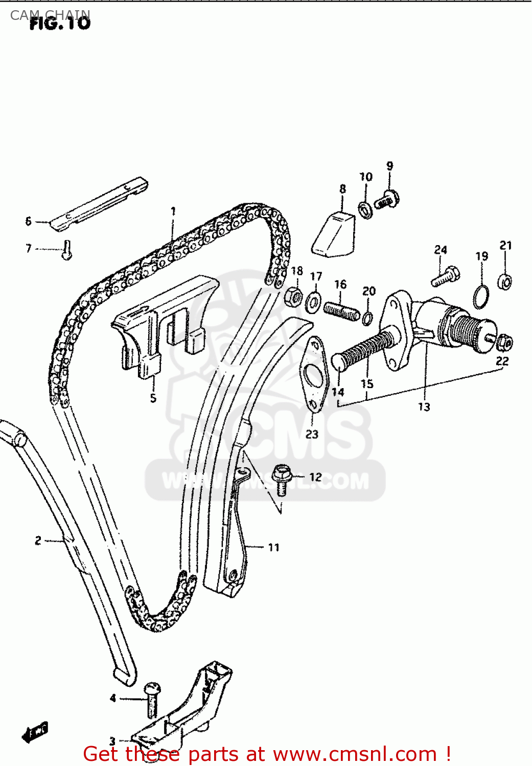 CAM CHAIN GS1100G 1984 (E) GENERAL EXPORT (E01)