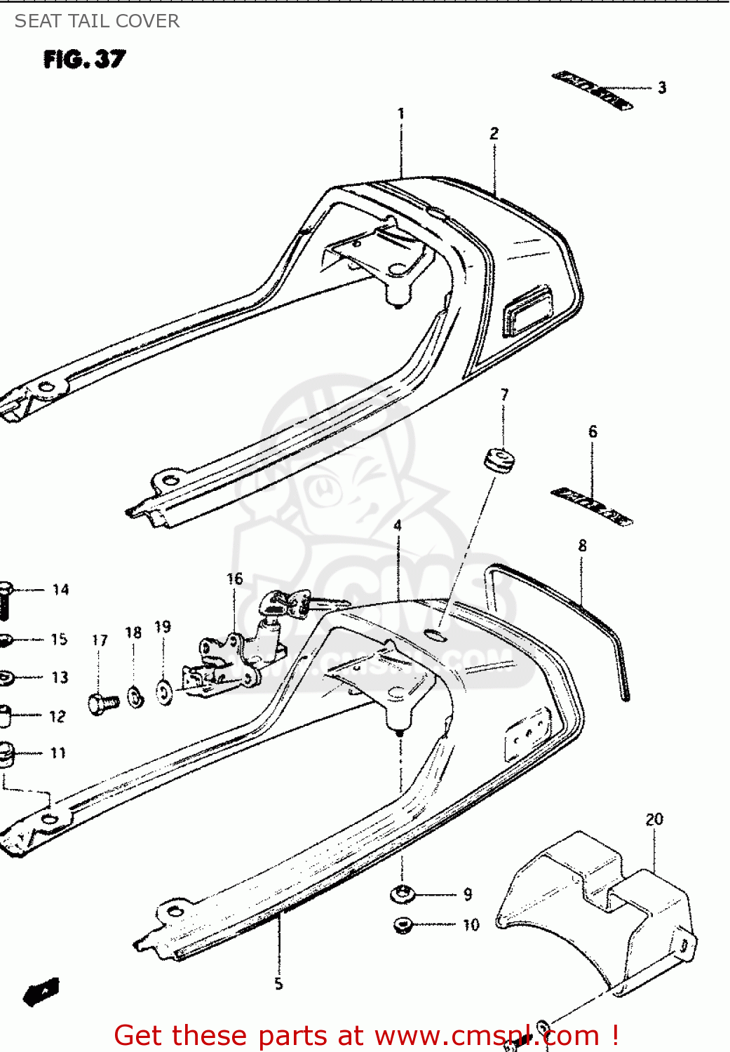 SEAT TAIL COVER GS1100G 1984 (E) GENERAL EXPORT (E01)